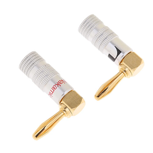 2pcs Adaptateur Banane Forme L Connecteur Audio Jack 4mm