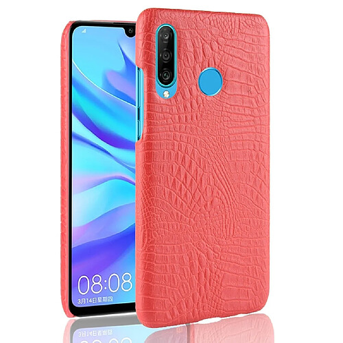 Wewoo Coque PC antichoc texture crocodile + PU pour Huawei nova 4e rouge