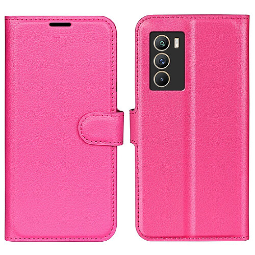 Etui en PU texture litchi avec support, rose pour Vivo iQOO Neo5 S