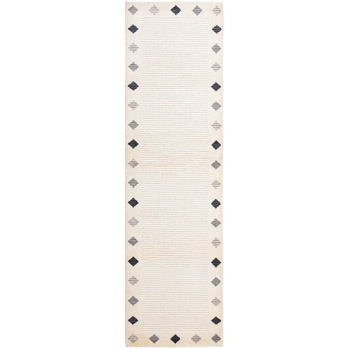 Vidal Tapis de couloir en laine 300x84 beige Darya