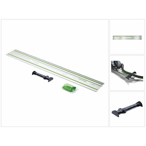 Festool FS 1400/2-KP Rail de guidage 1400 mm, pour scie à main, scie plongeante et scie sauteuse / défonceuse + Butoir FS/2-AW