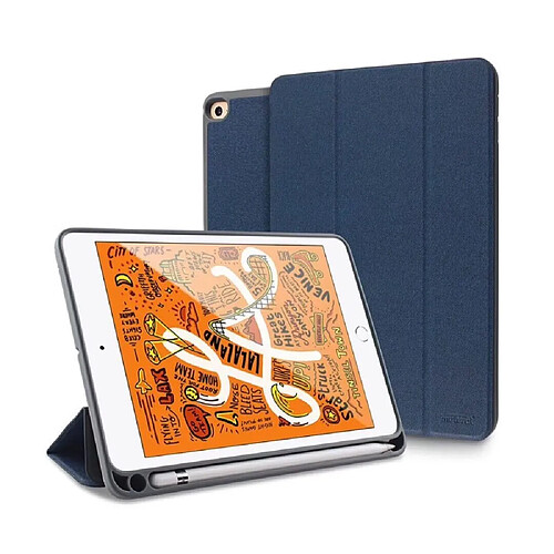 Etui en PU auto-réveil/veille avec support bleu pour votre Apple iPad Mini (2019)/mini 4