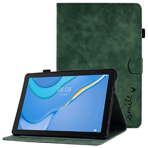 Etui en PU avec support, porte-cartes et porte-stylo pour votre Huawei MediaPad T3 10 - vert