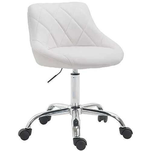 Decoshop26 Tabouret de travail confortable pour cabinet médical salon de beauté en PVC blanc pivotant et réglable TABO10149