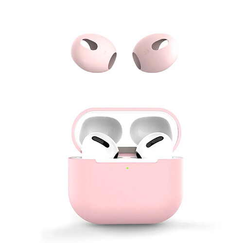 Coque en silicone avec bouchons d'oreille, rose pour votre AirPods 3