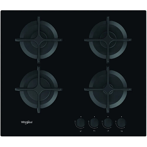 Table de cuisson gaz 60cm 4 feux noir - gob616nb - WHIRLPOOL