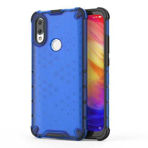 Wewoo Coque Rigide antichoc en nid d'abeille PC + TPU pour Xiaomi Redmi 7 bleu