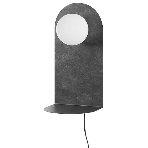 Beliani Lampe murale MAPI Avec étagère Métal Gris graphite