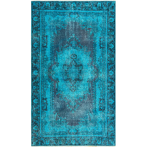 Vidal Tapis de laine 231x135 Bleu Ultra Vintage