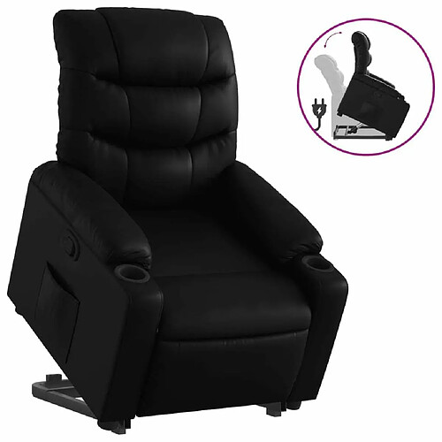 Maison Chic Fauteuil Relax pour salon, Fauteuil inclinable Noir Similicuir -GKD35183