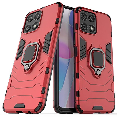 Coque en TPU anti-empreintes digitales, double couche, flexible, antichoc avec béquille rouge pour votre Honor X30i