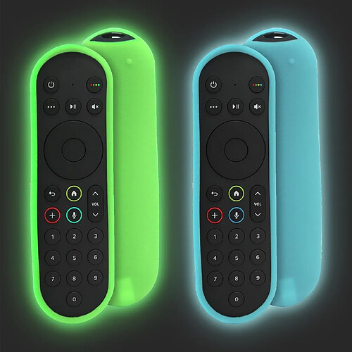 SANAG Housse Coque En Silicone Pour Sky Q Toucher/Ne Pas Toucher Telecommande, Antiderapage, Antisismique, Lavable, Etui De Protection Pour Sky Glass/Sky Stream Tv Telecommande(Vert Lumineux+Bleu