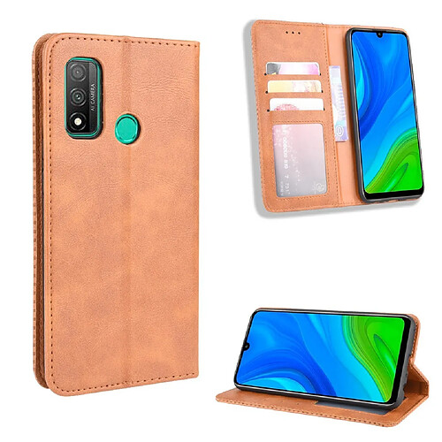 Etui en PU auto-absorbé rétro marron pour votre Huawei P smart 2020/Nova Lite 3 Plus