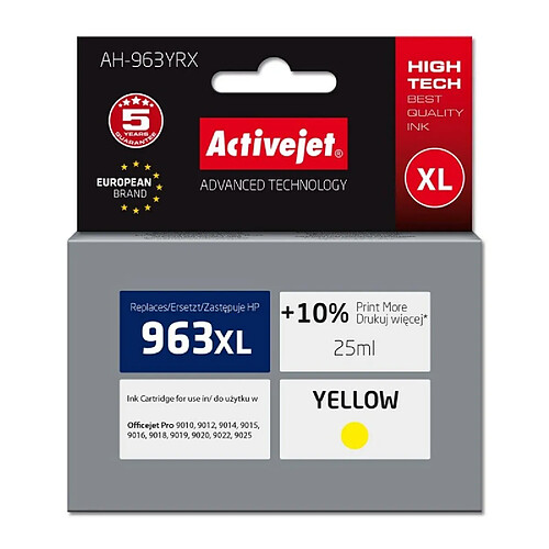 Activejet? Cartouche d'encre originale Activejet AH-963YRX Jaune