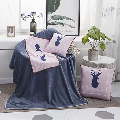 Wewoo Coussin de voyage Rose Mule Deer Pattern Multifonctionnel En Peluche Couverture Carré Oreiller Quilt Bureau Voiture Oreiller, Taille: M