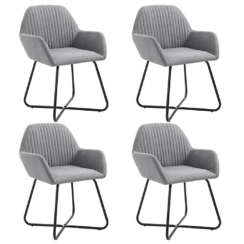 Decoshop26 Lot de 4 chaises de salle à manger cuisine design moderne tissu gris clair CDS021522