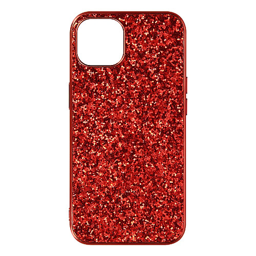 Avizar Coque iPhone 13 Design Paillettes Rigide Finition Relief Antidérapante Rouge