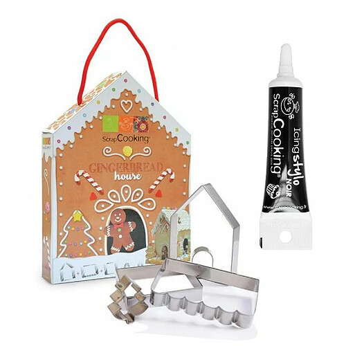 Scrapcooking Coffret Découpoirs Maison en pain d'épices + Stylo glaçage noir