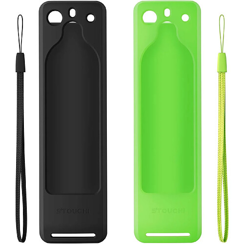 SANAG [2 Pcs] etui En Silicone Pour Telecommande Tv 2021, Leger, Antichoc Et Antiderapant, Compatible Avec La Toute Nouvelle Telecommande(3E Generation)(Vert & Noir)