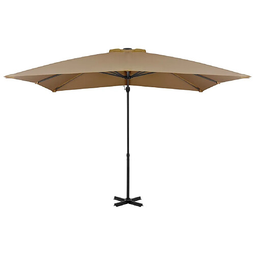 Maison Chic Parasol Jardin | Parasol en porte-à-faux et mat en aluminium 250x250 cm Taupe - GKD26992