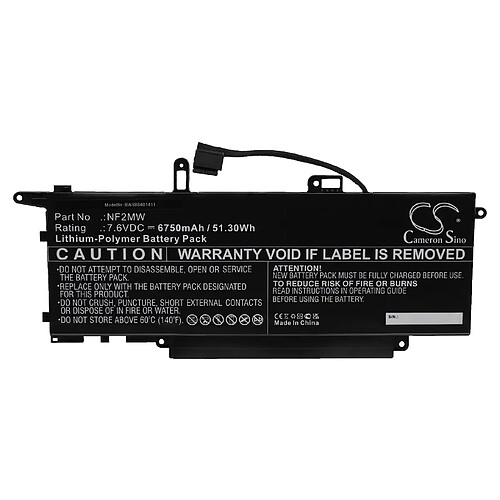 vhbw Batterie compatible avec Dell Latitude 7310 2-in-1, 7400 2-in-1, 7410 2-in-1, 9410 2-in-1 ordinateur portable (6?750mAh, 7,6V, Li-polymère)