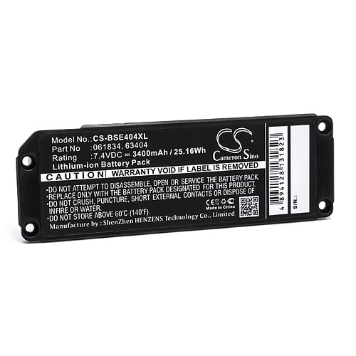 vhbw batterie remplacement pour Bose 061384, 061385, 061386, 061834, 063287, 063404 pour haut-parleurs, enceintes (3400mAh, 7,4V, Li-ion)