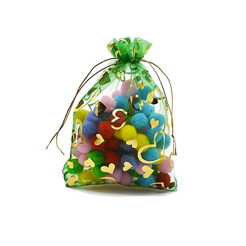 Wewoo 100 PCS Pochettes Cadeaux Sac en Organza Bijoux Emballage Bonbons SacsTaille 17x23cm Vert foncé