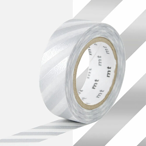 Masking tape à rayures - Argenté - 1,5 cm x 7 m