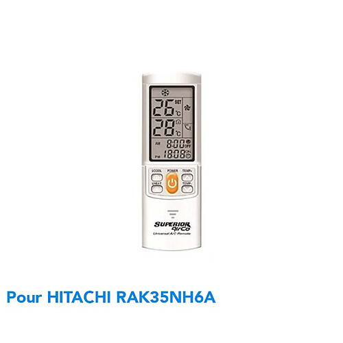 Superior Télécommande de remplacement climatisation pour HITACHI RAK35NH6A