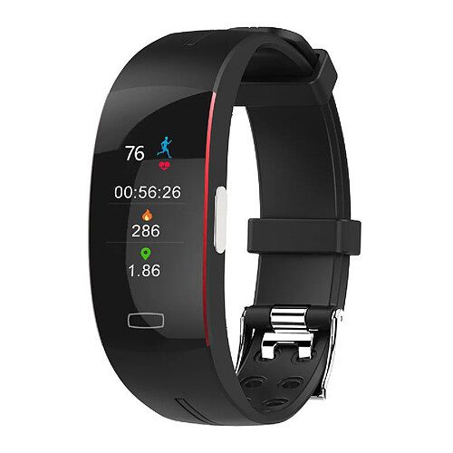 Chrono Smart Montre Couleur Taux Écran Cardiaque Ecg Bracelet Wristband pour IOS Android(Noir)