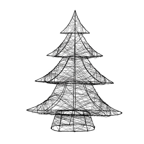 ECD Germany Arbre de Noël Décoratif à LED avec 50 LED Blanc Chaud, 60 cm de Haut, Métal, Fonctionne avec Piles, Décoration Artificiel Éclairage à Minuterie, Sapin de Noël avec Guirlande Lumineuse