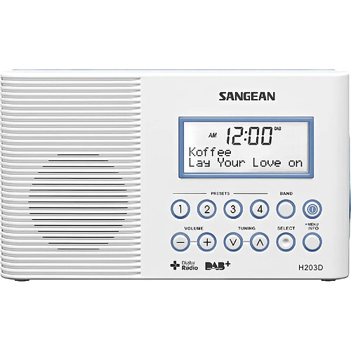 Sangean Radio numérique DAB FM avec écran LCD blanc