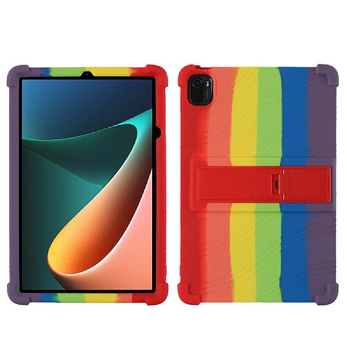 Coque en silicone quatre coins renforcés avec béquille multicolore pour votre Xiaomi Pad 5/Pad 5 Pro