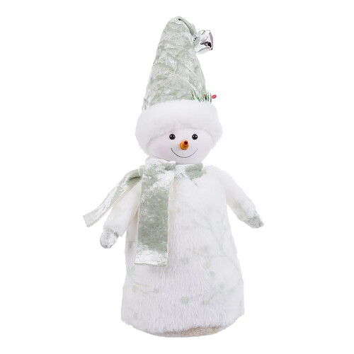 BigBuy Home Bonhomme de Neige Blanc Vert 6 x 6 x 25 cm