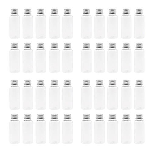 40pcs 50ml Bouteille de Voyage, Flacon Cosmétique Vide pour Liquides,Échantillons d'Huiles Essentielles