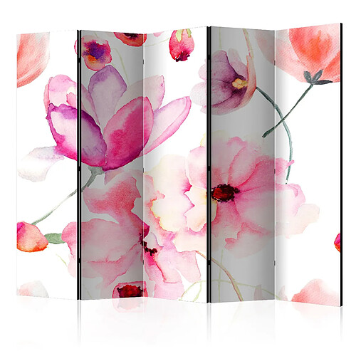 Artgeist Paravent - Pink Flowers II [Room Dividers] [225x172]