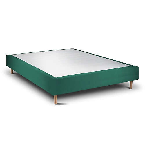 Sommeil de plomb Sommier Tapissier Velours Vert 160x200 H35cm