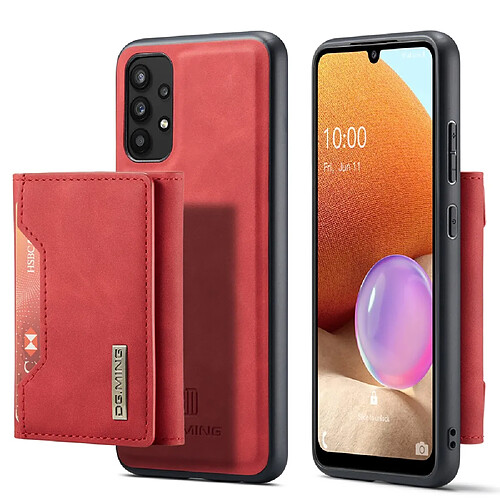 Dg.Ming Coque en TPU avec béquille à trois volets, détachable, magnétique, hybride avec fonction de charge rouge pour votre Samsung Galaxy A32 4G (EU Version)