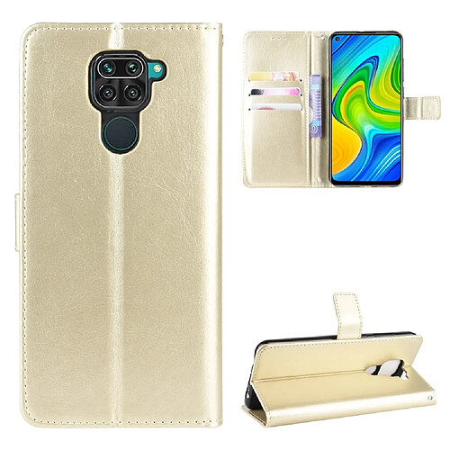 Etui en PU Cheval fou avec support or pour votre Xiaomi Redmi Note 9/Redmi 10X 4G