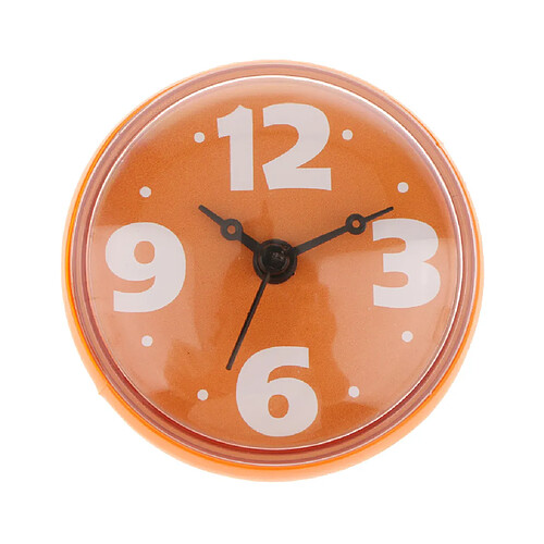 ventouse horloge murale horloge salle de bain douche silicone horloge, étanche orange