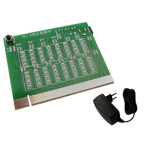 Kalea-Informatique Testeur à diodes LED pour Port PCIE PCI-Express - avec Alimentation 12V/2A