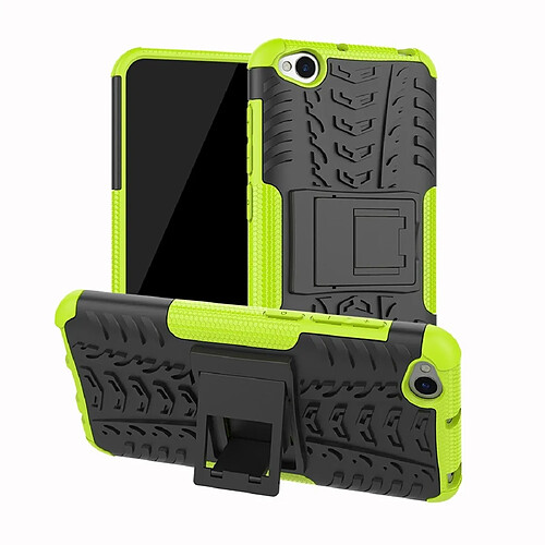 Wewoo Coque Renforcée Pneu Texture TPU + PC Housse de protection antichoc pour Xiaomi Redmi Go avec support Vert