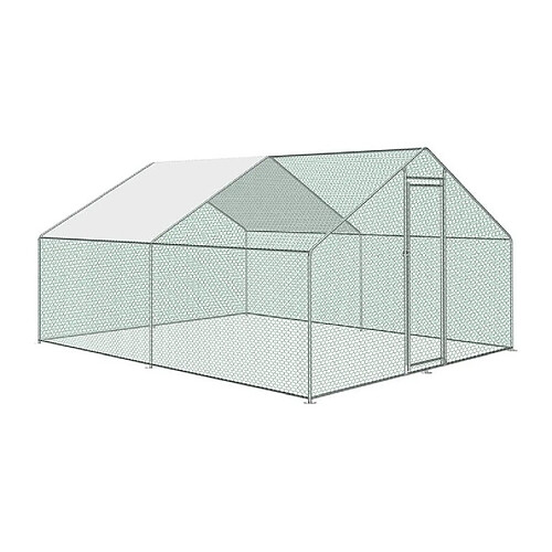 Bcelec RA-342 Poulailler d'extérieur 3x4x2m, enclos grillagé pour poules, volaille, structure en acier galvanisé 25x0.65mm