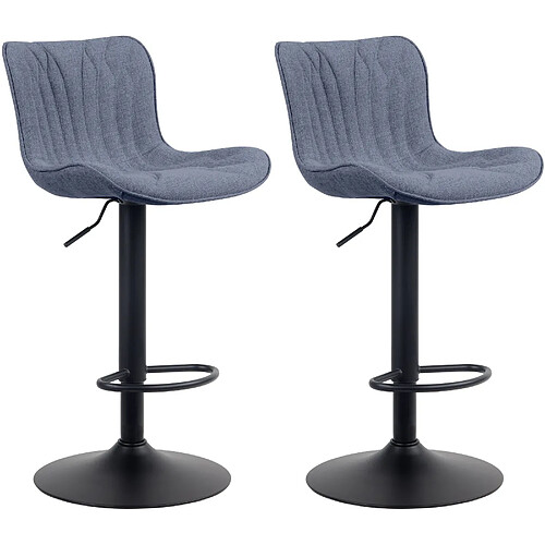 Non Lot de 2 tabourets de bar tissu Linus