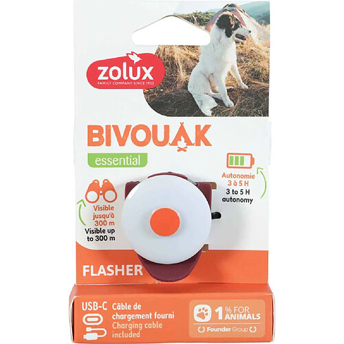 ZOLUX Flasher lumineux USB Bivouak rouge.