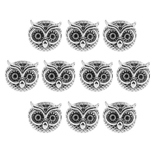 10 pièces métal hibou bricolage bracelet connecteur entretoise charme perles argent