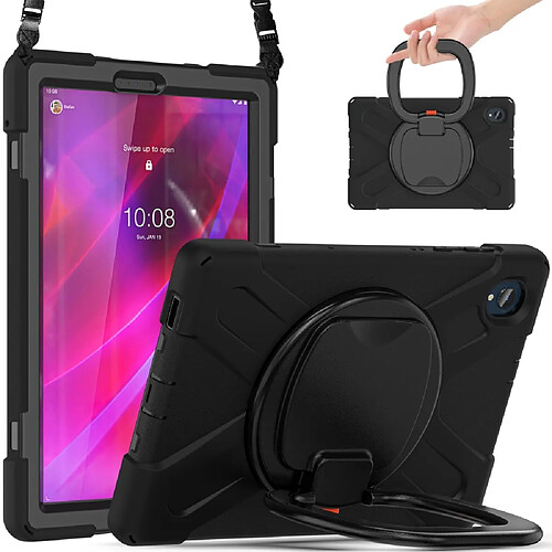 Coque en silicone avec béquille rotative à 360° noir pour votre Lenovo Tab K10/M10 Plus