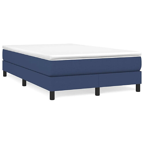 Maison Chic Structures de lit + matelas,Lit à sommier tapissier avec matelas Bleu 120x200 cm Tissu -MN84767