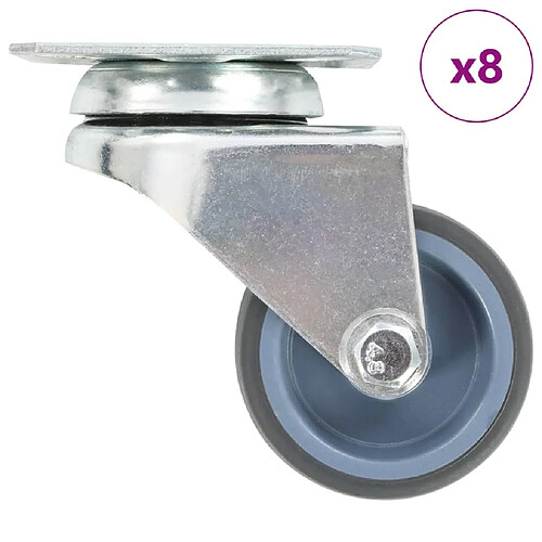 vidaXL 8 pcs Roulettes pivotantes doubles 50 mm