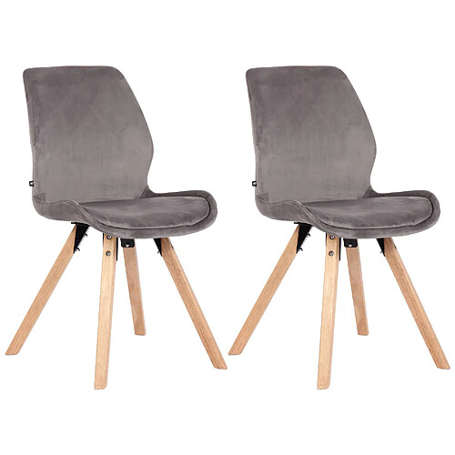 Non Lot de 2 chaises Luna velours